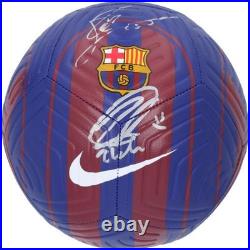 Lionel Messi & Zlatan Ibrahimovic Barcelona Signed Nike Home Academy Soccer Ball