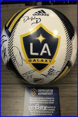 Los Angeles Galaxy Team Autographed MLS Soccer Ball COA
