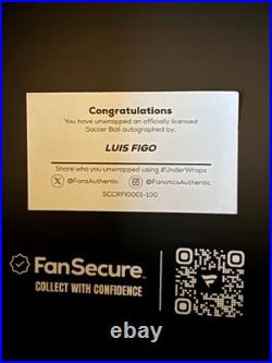 Luis Figo Signed Real Madrid Soccer Ball Fanatics COA Authentic Original