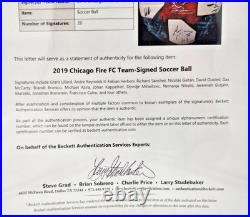 MATCH USED Multi-Signed CHICAGO FIRE FC Official MLS Adidas Soccer Ball Fanatics