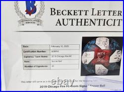 MATCH USED Multi-Signed CHICAGO FIRE FC Official MLS Adidas Soccer Ball Fanatics