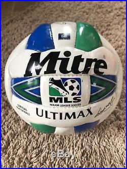 MLS Game Used Soccer Ball Mitre Autographed By Brian McBride