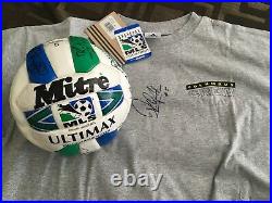 MLS match ball Mitre Columbus Crew team autographed 1998