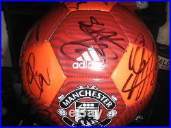 Manchester United 15-16 SIGNED x21 SOCCER BALL FOOTBALL Rooney-Martial-Mata-Gea