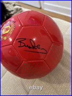 Manchester United Autographed Ball Signed By Bryan Robson And Denis Irwin