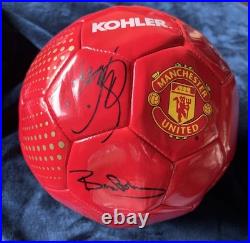 Manchester United Mufc Signed Soccer Ball Football Size 5 Diego Forlan+andy Cole