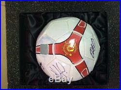 Manchester United autographed ball with coa amd box
