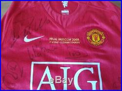 Manchester Utd Champions League Final Signed Shirt Adidas Finale Moscow Ball