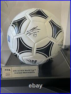 Maradona Dual Collection Legendary Signed Frame And 1986 Signed Ball Icons