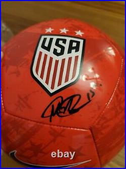 Megan Rapinoe USA Women's Soccer Signed Nike Red Soccer Ball JSA
