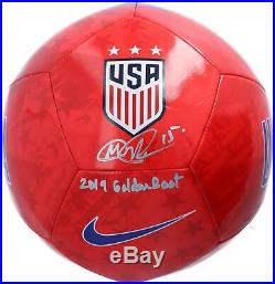 Megan Rapinoe USWNT Signed Red Nike USA Logo Soccer Ball & 2019 Golden Boot Insc