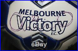 Melb Victory Harry Kewell Hand Signed Soccer Ball + Photo Proof & C. O. A