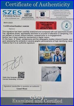 Messi Argentine Football Association Flag Hand Signed with COA Memorabilia new