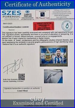 Messi Argentine Football Association Flag Hand Signed with COA Memorabilia new