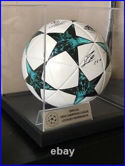 Messi Champions League Licensed Signed Ball In Acrylic Case (C. O. A) ICONS