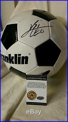 Messi hand signed Franklin Soccer Ball with COA