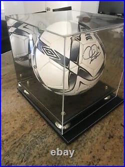 Mia Hamm Autographed Size 5 Umbro Soccer Ball With C. O. A. + Display Case