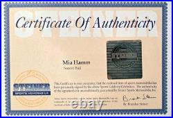 Mia Hamm Signed Certified Soccer Ball with Display Case