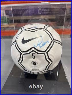 Mia Hamm Signed Nike Soccer Ball with Steiner COA & Display Case Autographed