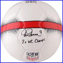 Mia Hamm Team USA Signed White Soccer Ball with 2X WC Champ Insc Fanatics