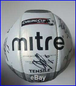 Mitre tensile carling cup final ball signed by Liverpool