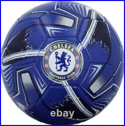 Moises Caicedo Chelsea FC Autographed Chelsea Blue & White Logo Soccer Ball