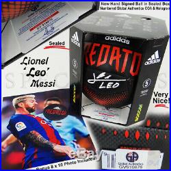 NEW Lionel Messi'LEO' Original Autographed Hand Signed Adidas Ball COA & Photo