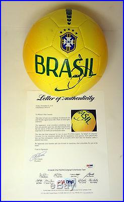 NEYMAR JR #10 SIGNED AUTOGRAPH WORLD CUP BRAZIL BRASIL SOCCER BALL PSA/DNA COA