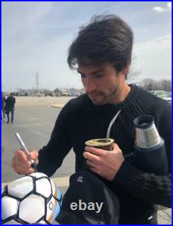 NICO GAITAN signed (ARGENTINA) Full Size 5 logo soccer ball FIRE PROOF WithCOA A
