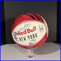 New York Red Bulls Squad Autographed Soccer Ball Adidas MLS Signed BWP Adams