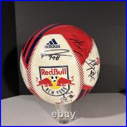 New York Red Bulls Squad Autographed Soccer Ball Adidas MLS Signed BWP Adams