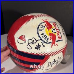 New York Red Bulls Squad Autographed Soccer Ball Adidas MLS Signed BWP Adams