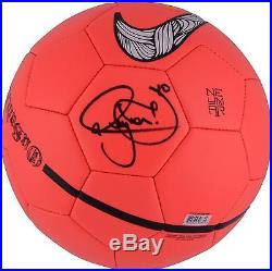 Neymar Santos Barcelona Autographed Red Nike Soccer Ball