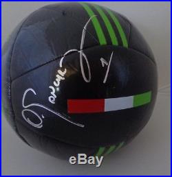 Oswaldo Sanchez signed Adidas Size 5 Black Mexico Soccer Ball autographed