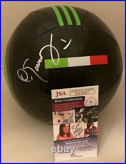 Oswaldo Sanchez signed Adidas Size 5 Black Mexico Soccer Ball autographed JSA