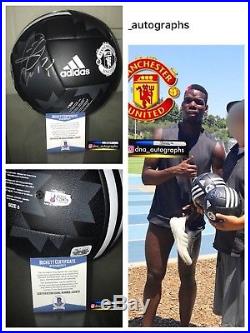 PAUL POGBA SIGNED MANCHESTER UNITED BALL 2018 WORLD CUP FRANCE SIGNED BAS a