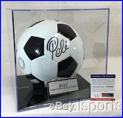 PELE SIGNED AUTOGRAPHED WILSON SOCCER BALL PSA/DNA COA IN DISPLAY With NAME PLAQUE