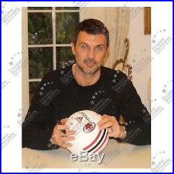 Paolo Maldini Signed AC Milan Football In Display Case Soccer Ball
