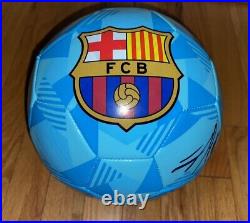 Pau Victor Signed Barcelona Fc Blue Logo Full Size Soccer Ball Coa