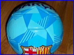 Pau Victor Signed Barcelona Fc Blue Logo Full Size Soccer Ball Coa