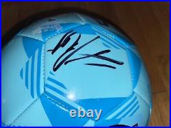 Pau Victor Signed Barcelona Fc Blue Logo Full Size Soccer Ball Coa