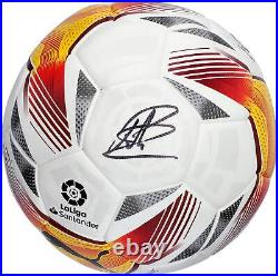 Pedri Barcelona Autographed Puma La Liga Logo Soccer Ball