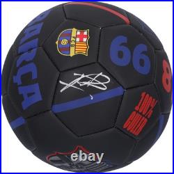 Pedri FC Barcelona Autographed Black Logo Soccer Ball