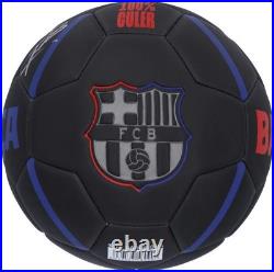 Pedri FC Barcelona Autographed Black Logo Soccer Ball