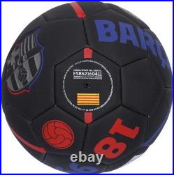 Pedri FC Barcelona Autographed Black Logo Soccer Ball