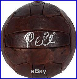 Pele Autographed Leather Vintage Soccer Ball Fanatics Authentic Certified