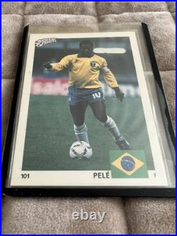 Pele Autographed Soccer Ball And 1991 Soccer Shots #101 Card