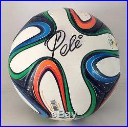 Pele Autographed World Cup Brazil Soccer Ball USA SM Auth