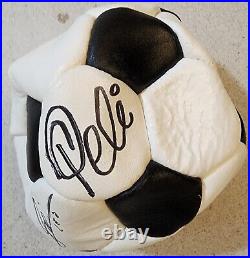 Pele Messi Ronaldo Triple signed Leather Vintage Soccer Ball Beckett LOA