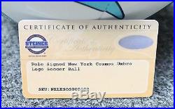 Pele Signed Full Size NY Cosmos Logo Soccer Ball AUTO Autograph STEINER COA HOF